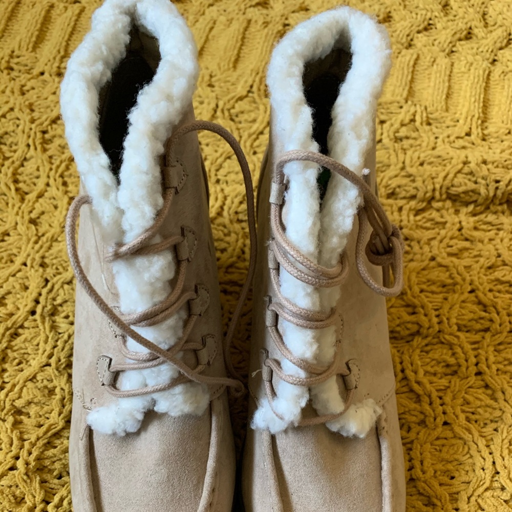 Suede light tan shoes